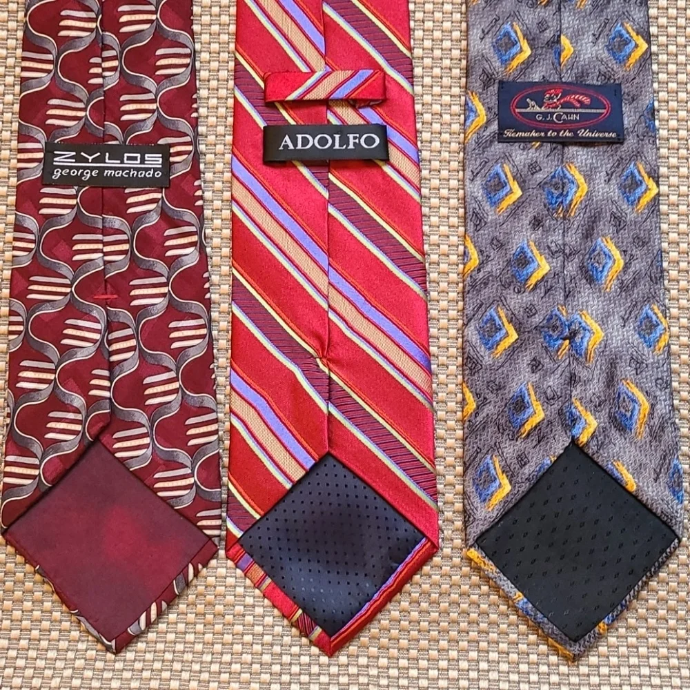 Set of 3 100% silk neck ties 👔
